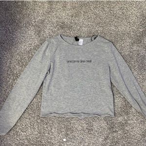 h&m grey long sleeve cropped
